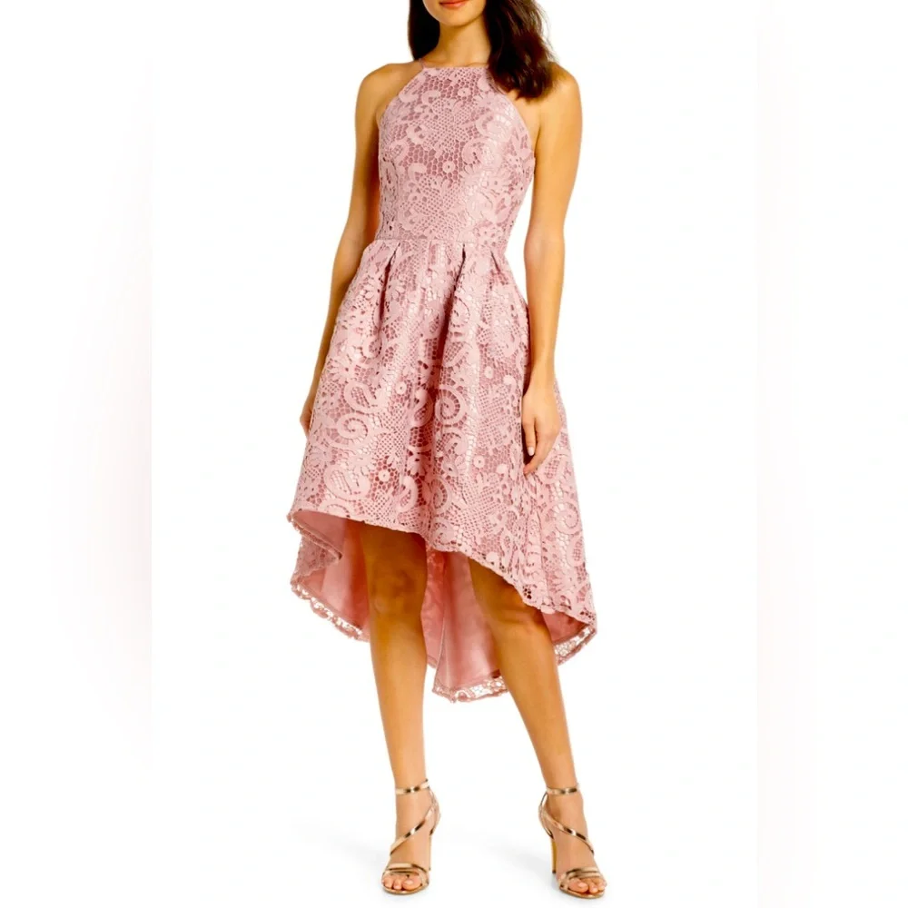 Chi Chi London Lace Dip Highlow Dress - Picture 1 of 12